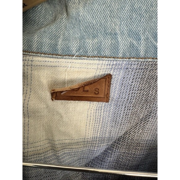 POL Denim jacket with fringe and distressed details SZ S - Picture 9 of 14